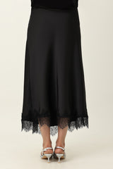 CHARM MIDI SKIRT-BLACK