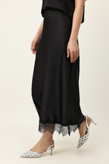 CHARM MIDI SKIRT-BLACK
