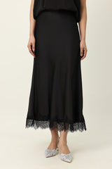 CHARM MIDI SKIRT-BLACK