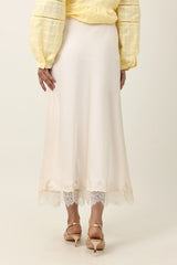 CHARM MIDI SKIRT-BEIGE