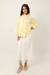 CHARM MIDI SKIRT-BEIGE