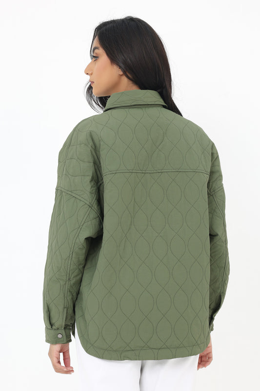 QUILTED JACKET-ARMY-GREEN