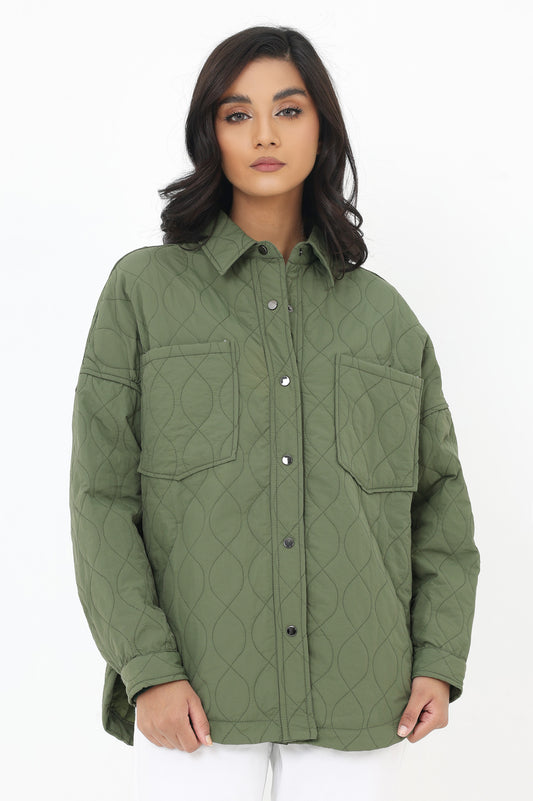 QUILTED JACKET-ARMY-GREEN