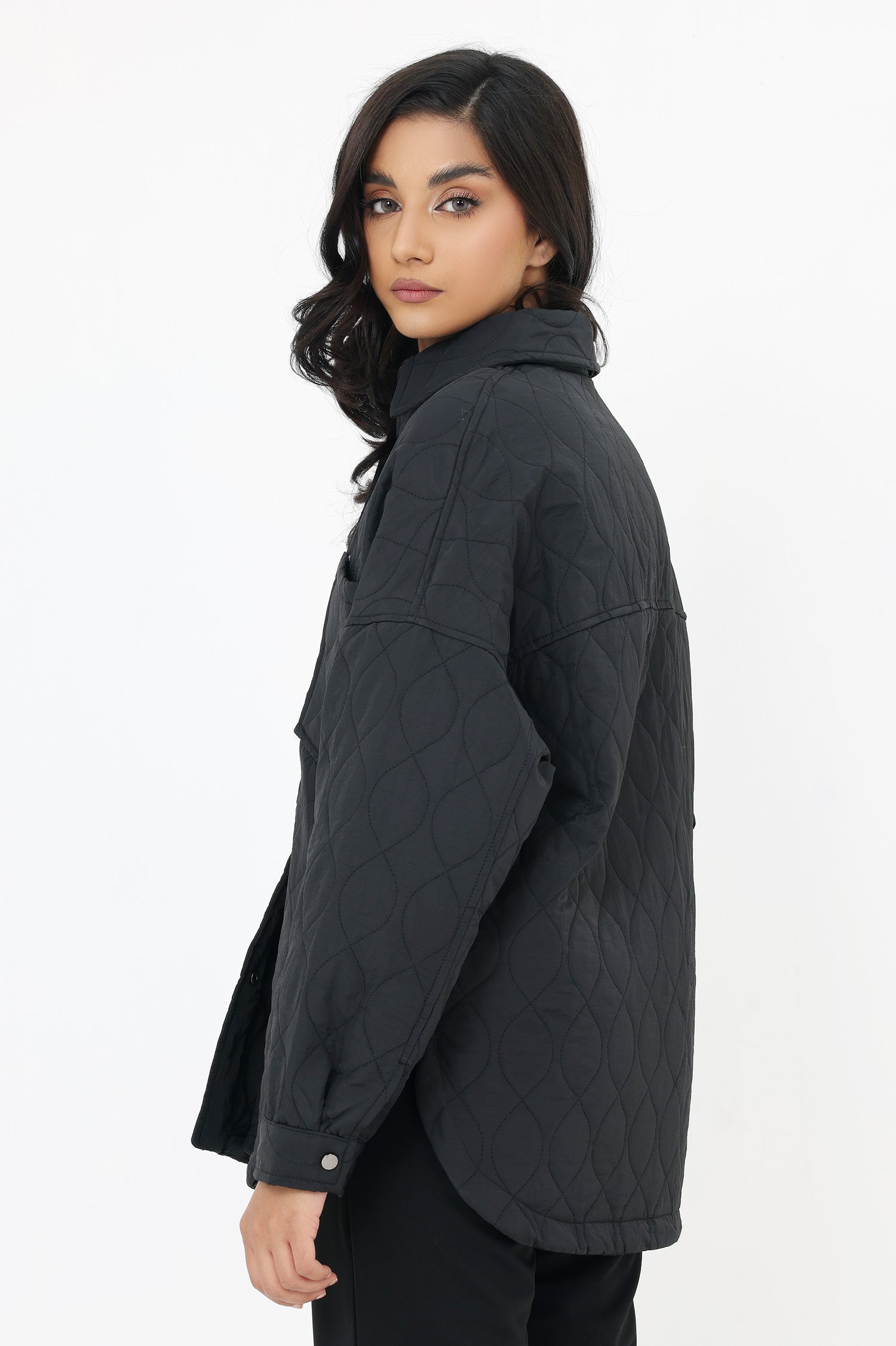 QUILTED JACKET-BLACK