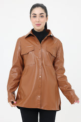 LEATHER JACKET-BROWN
