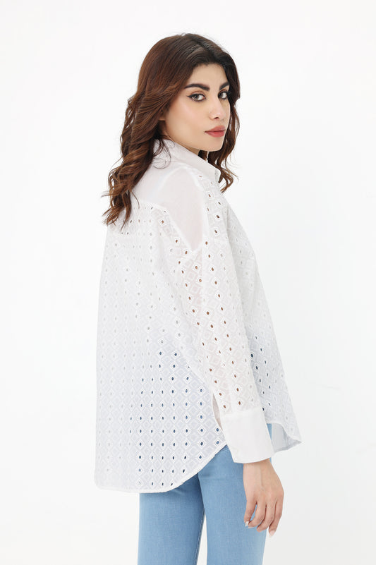 CHIC COUTURE CUT-OUT-SHIRT-WHITE