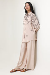 FLOW COTTON CO-ORD SET-BEIGE