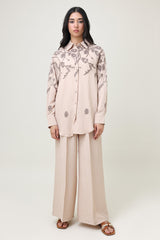 FLOW COTTON CO-ORD SET-BEIGE