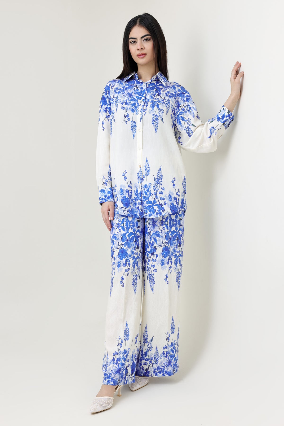 BLOOMING ROYALTY CO-ORD SET-BLUE