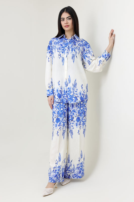 BLOOMING ROYALTY CO-ORD SET-BLUE