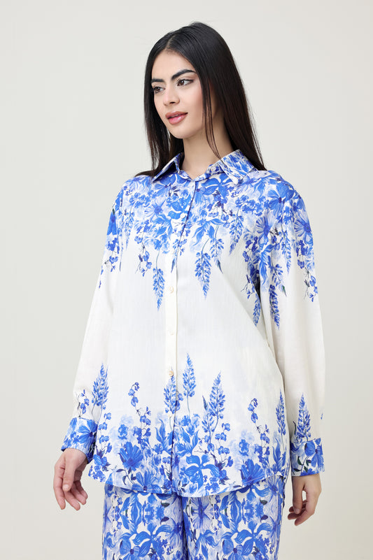 BLOOMING ROYALTY CO-ORD SET-BLUE