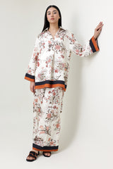 GARDEN BLOOM CO-ORD SET-BLK/BRN