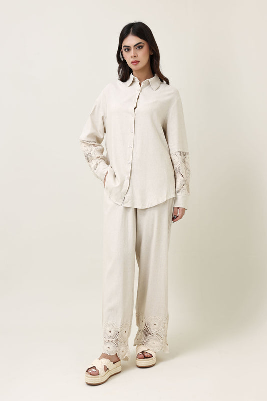 CANVASLACE CO-ORD SET-BEIGE