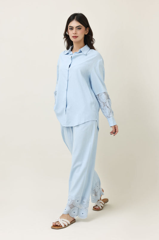CANVASLACE CO-ORD SET-BLUE
