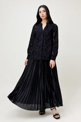 EMBROIDERED POPLIN SHIRT-BLACK