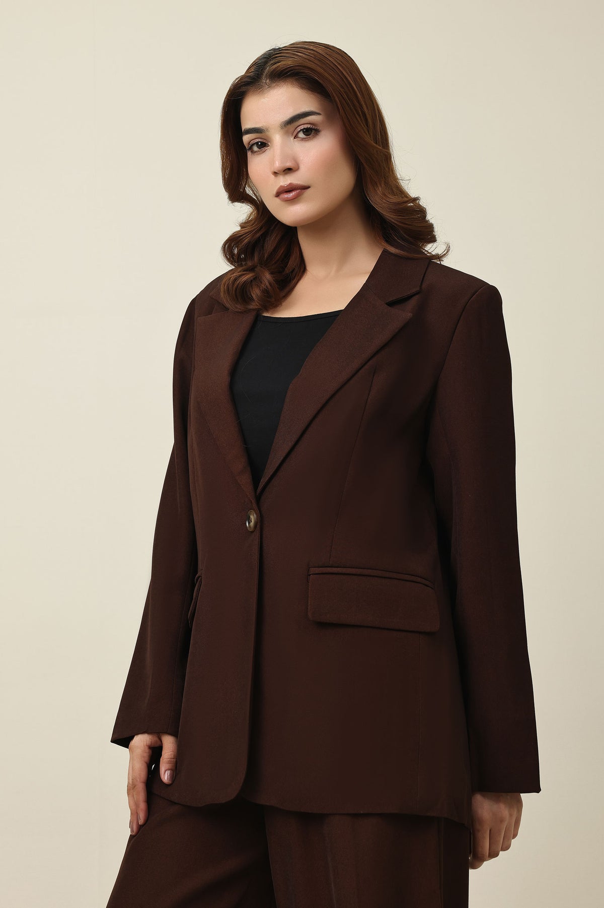 REFINED CLASSIC SOFT BLAZER-COFFEE