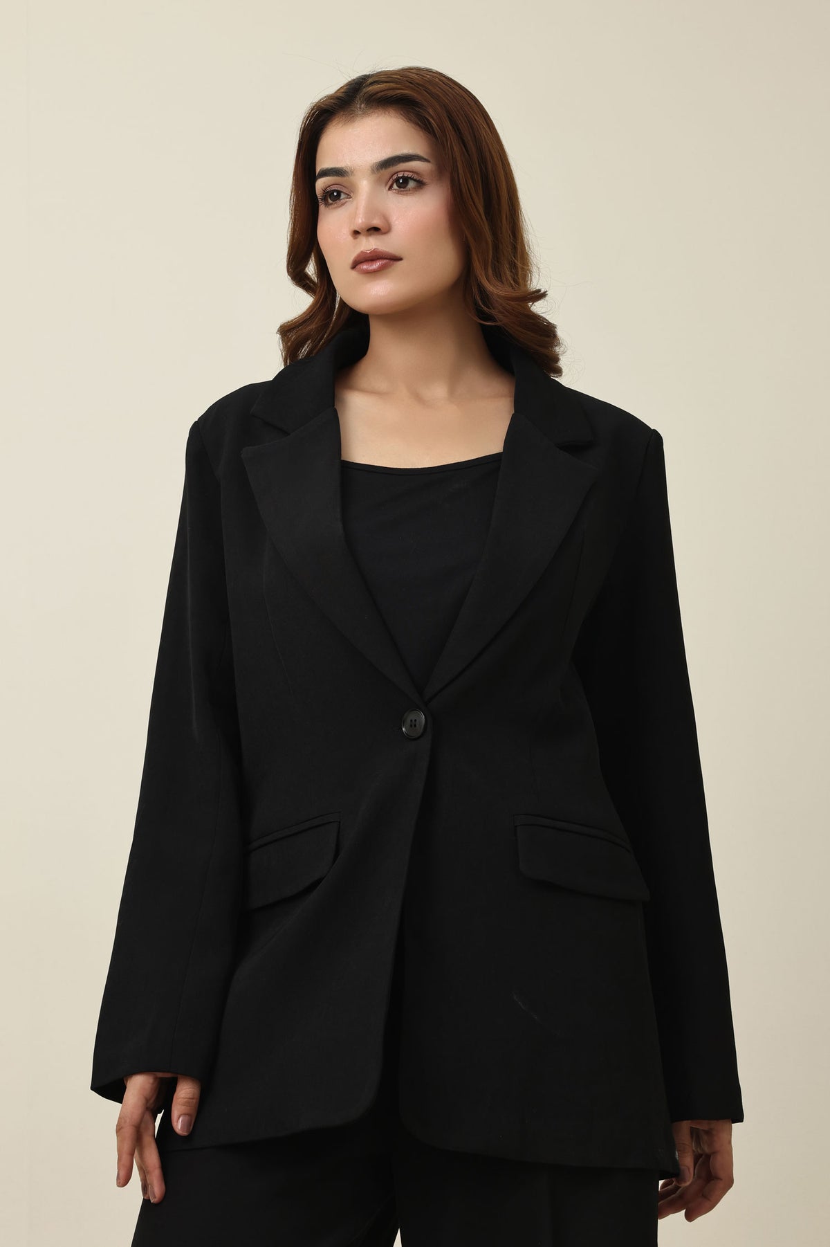 REFINED CLASSIC SOFT BLAZER-BLACK