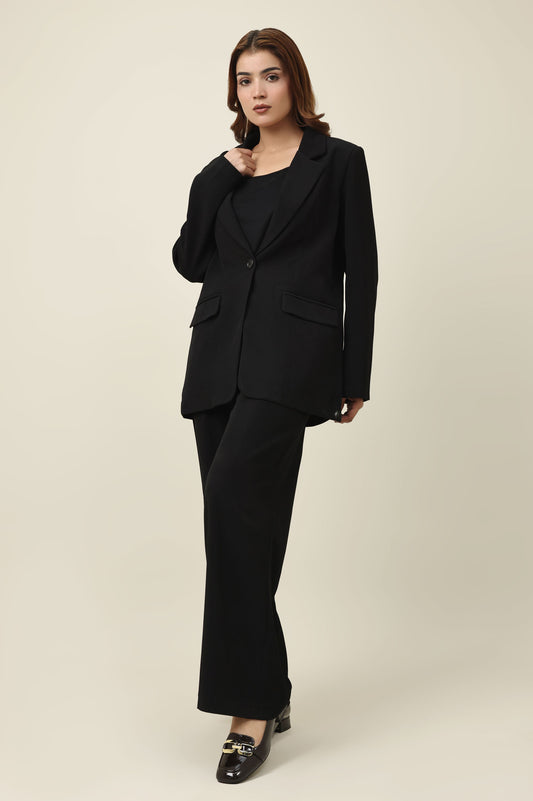REFINED CLASSIC SOFT BLAZER-BLACK