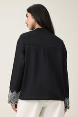 MONO ART BORDER SHIRT-BLACK