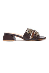 FESTIVE WEAR SLIDE-COFFEE
