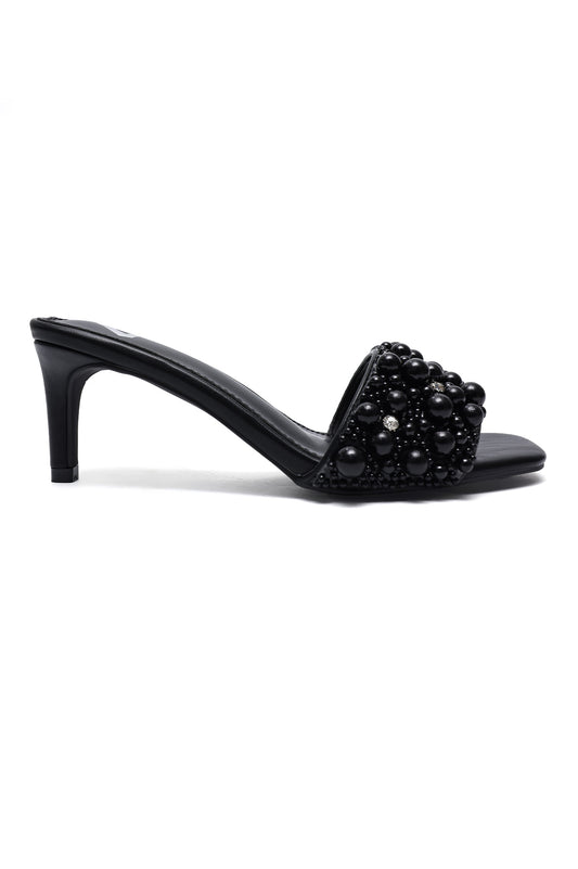 ONYX GLOW EMBELLISHED HEEL-BLACK
