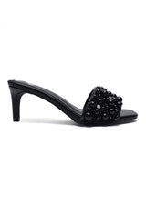 ONYX GLOW EMBELLISHED HEEL-BLACK