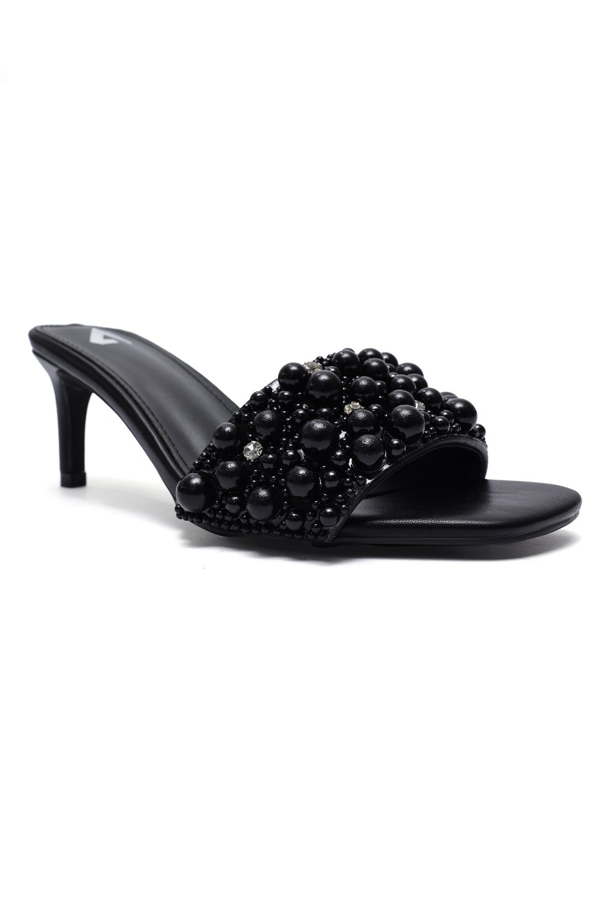 ONYX GLOW EMBELLISHED HEEL-BLACK