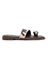 STRIPE ACCENT SLIDE-BROWN-COW