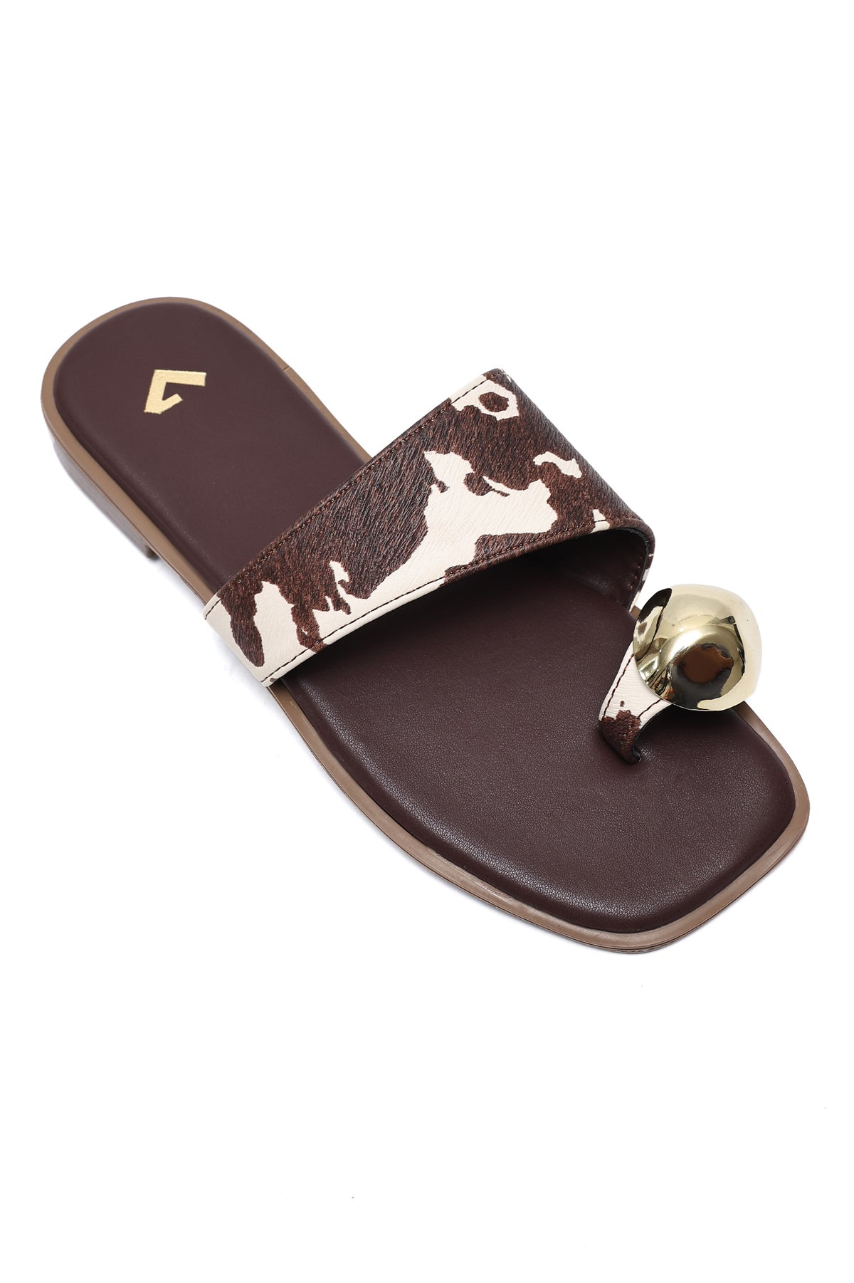 STRIPE ACCENT SLIDE-BROWN-COW