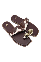 STRIPE ACCENT SLIDE-BROWN-COW