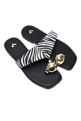 STRIPE ACCENT SLIDE-ZEBRA