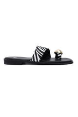 STRIPE ACCENT SLIDE-ZEBRA