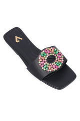 FLOWER SLIDES-BLACK