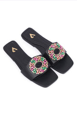 FLOWER SLIDES-BLACK