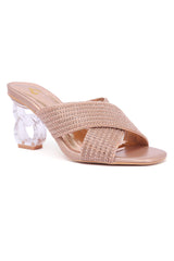 CRISS-CROSS HEELS-BROWN