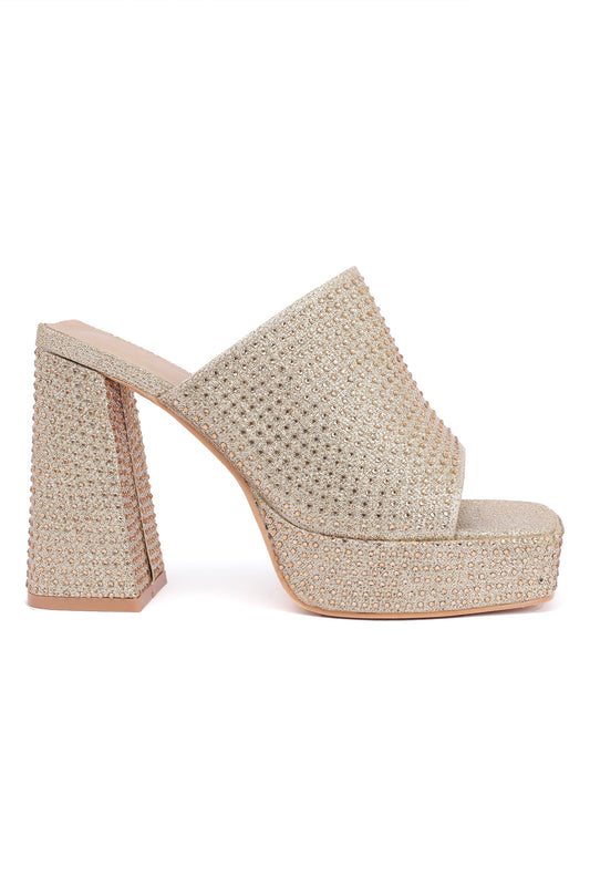 STONE HEELS-GOLD