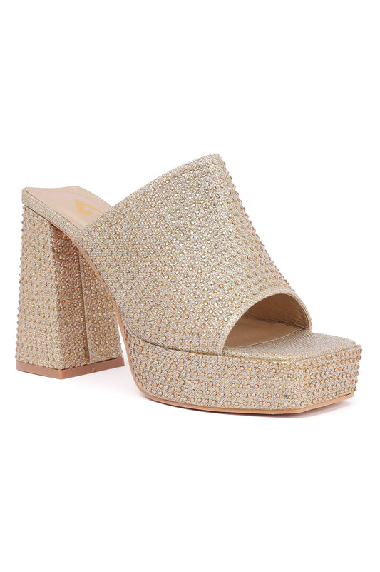 STONE HEELS-GOLD