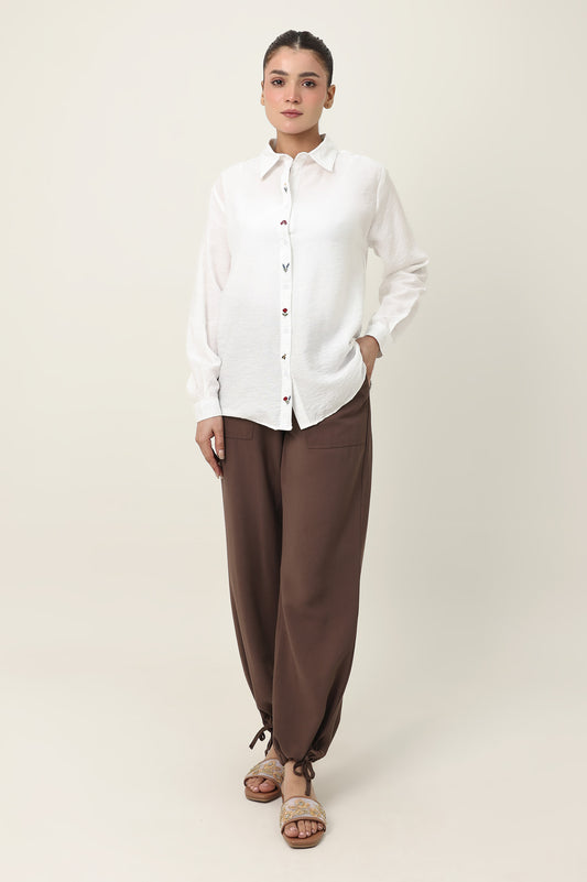 CHARM COLLAR SHIRT-WHITE
