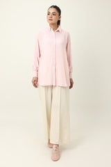 STRIPE TUNIC SHIRT-PINK