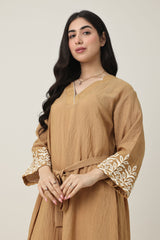 CALM FIT TIE DRESS-GOLD