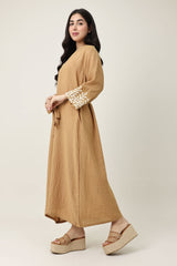 CALM FIT TIE DRESS-GOLD
