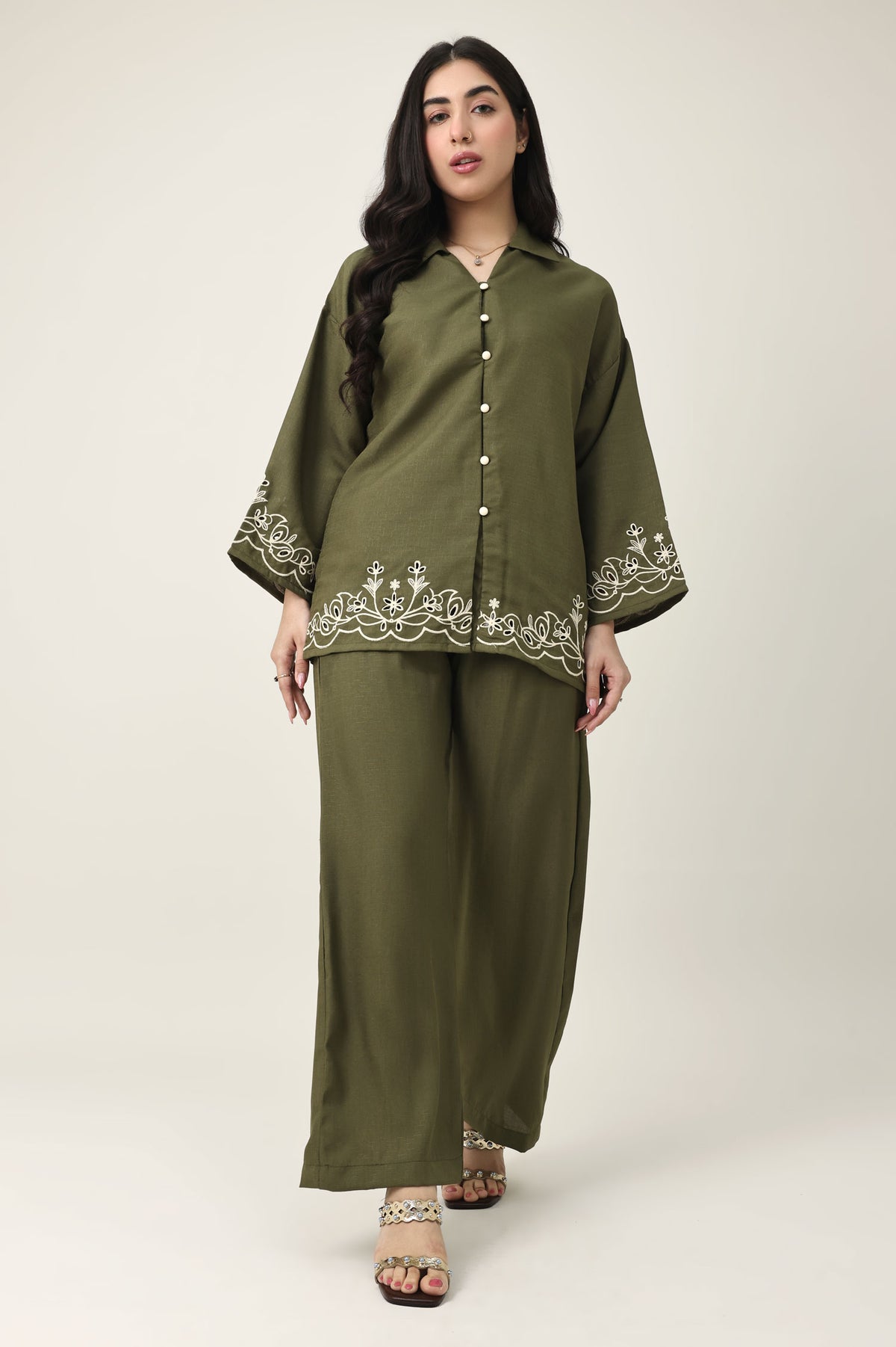 EVERYDAY ELEGANT CO-ORD SET-OLIVE
