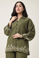 EVERYDAY ELEGANT CO-ORD SET-OLIVE