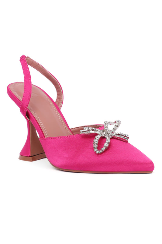 BOW HEELS-FUCHSIA