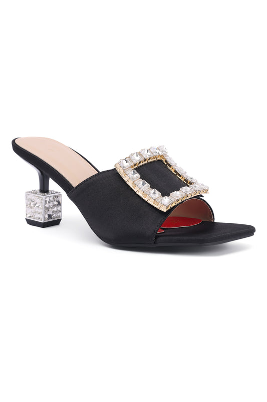 HEELS WITH BROCH-BLACK