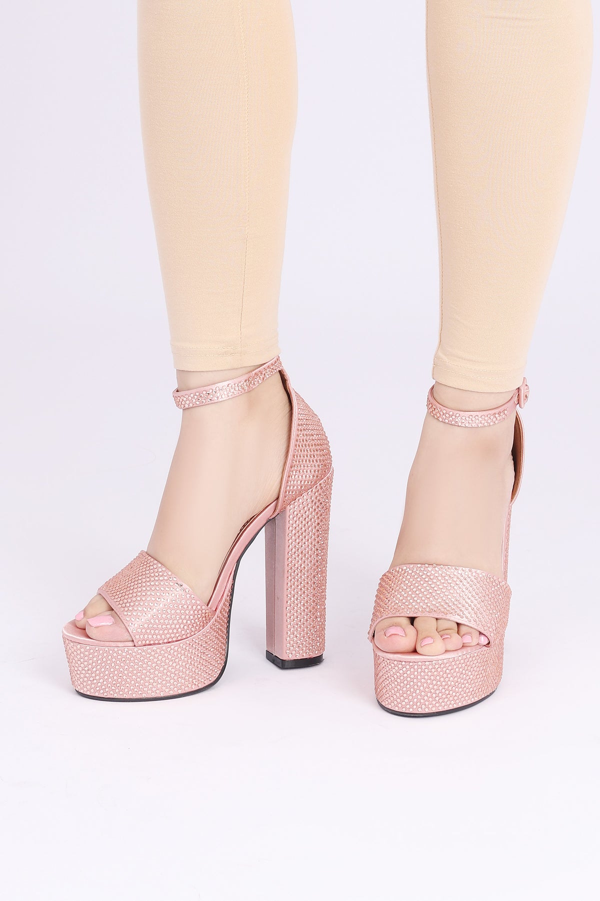 STONE HEELS-BROWN