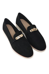 GLEAM BUCKLE LOAFERS-BLACK