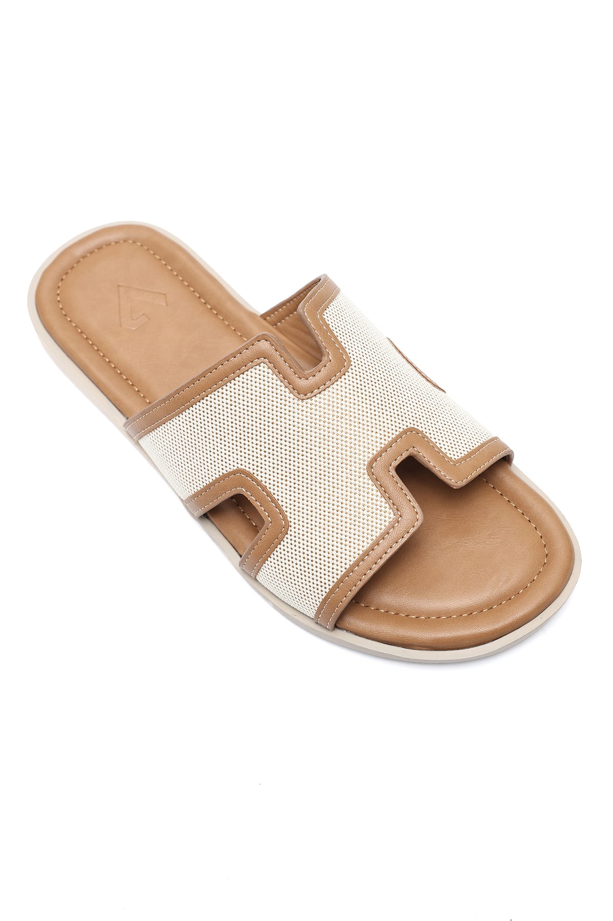 SMART CASUAL TEXTURE SLIDES-BEIGE