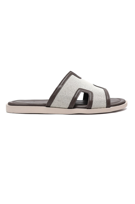 SMART CASUAL TEXTURE SLIDES-COFFEE
