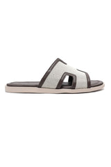 SMART CASUAL TEXTURE SLIDES-COFFEE